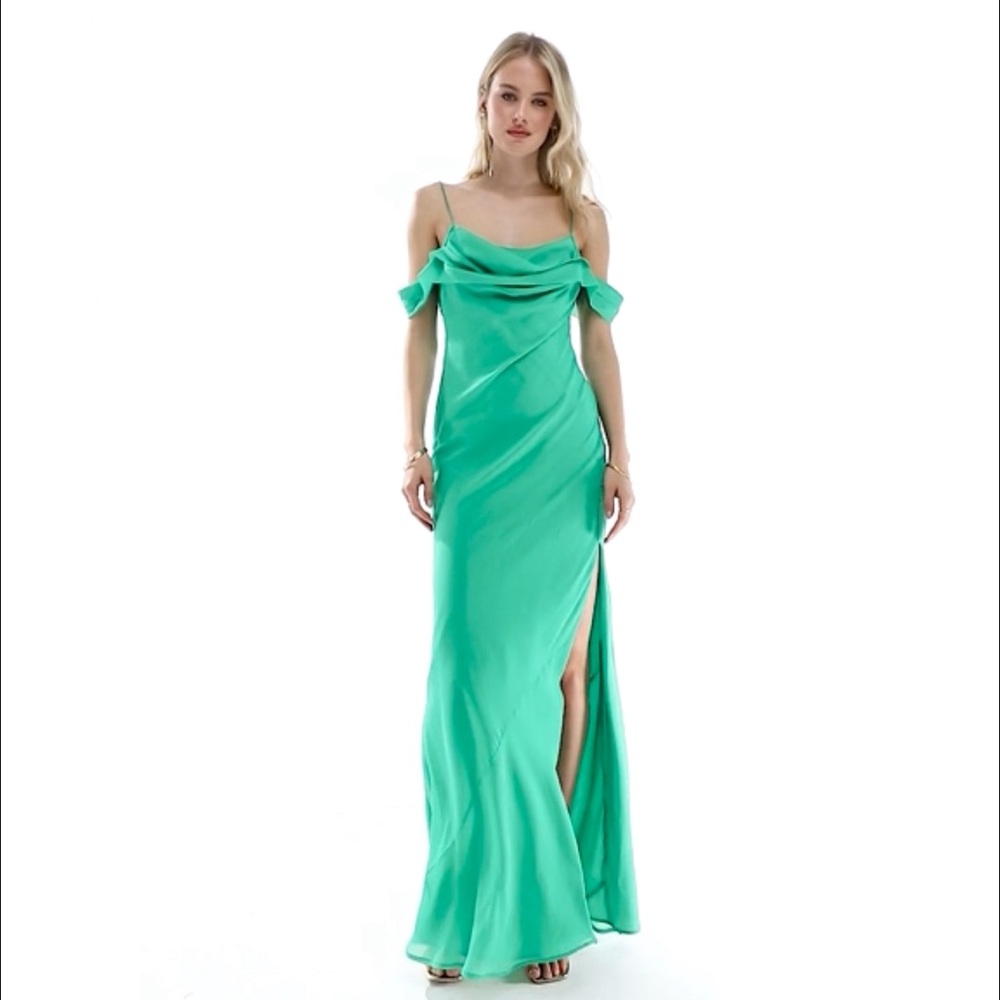 ASOS Cami Cowl Maxi Dress with Cold Shoulder